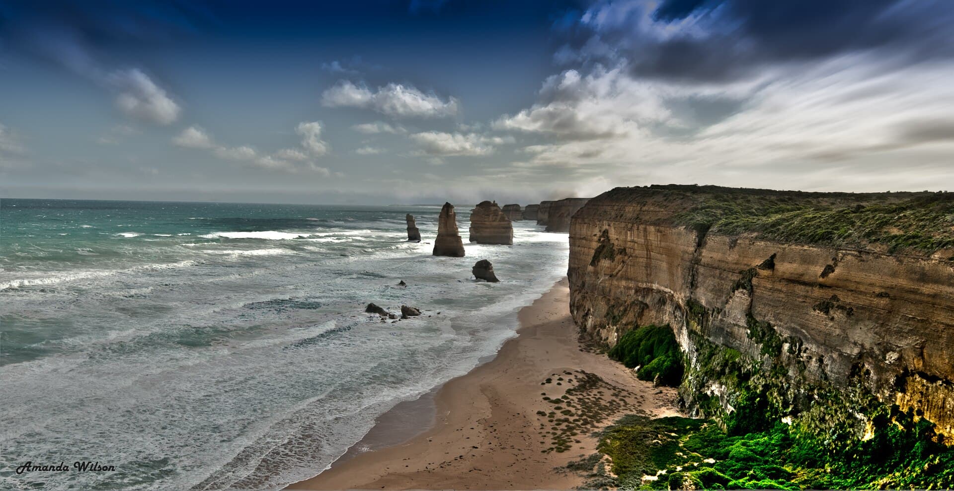 Limestone stacks along the Great Ocean Road, Victoria